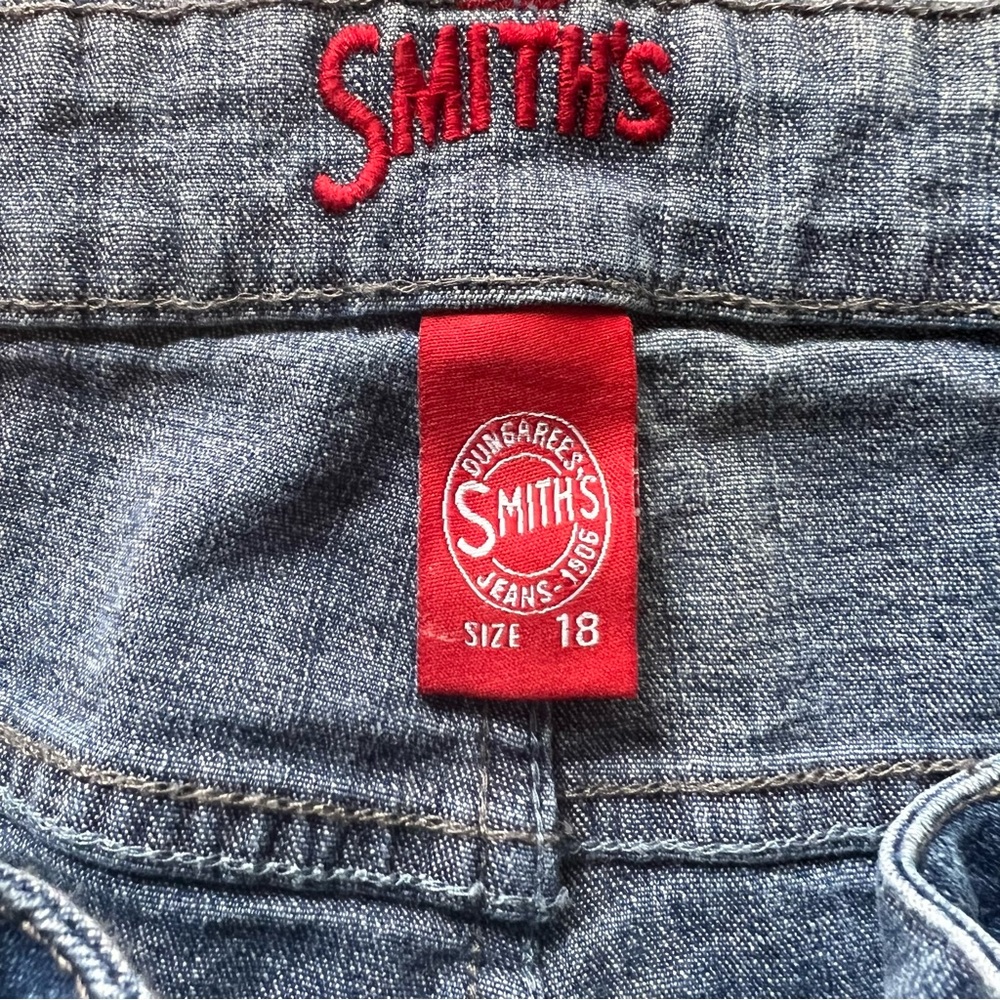 Smith's Dungarees Blue Jeans Boot Cut Stretch Med Wash High Rise Size 18 - Picture 4 of 11